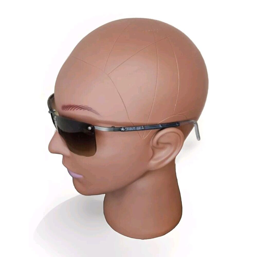 Cerruti‎ 1881 Sunglasses C 7214 Blue Gray Square Frames with Smoke Lenses